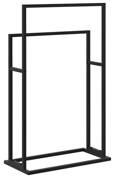Samostojeći stalak za ručnike crni 48 x 24 x 78 5 cm željezni - Crna 48 x 24 x 78.5 cm Crna 48 x 24 x 78.5 cm