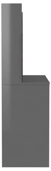 Stolić za šminkanje LED 100 x 40 x 135 cm MDF sjajni sivi - Sjajna siva 1 Sjajna siva