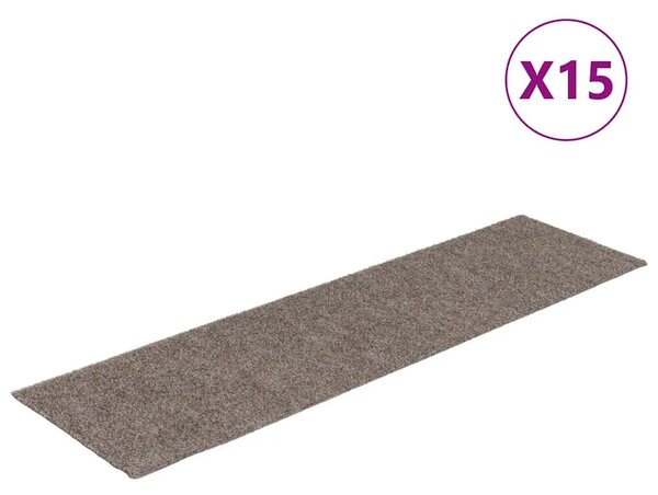 Prostirke za stepenice samoljepljive 15 kom 76x20 cm bež pravokutne - Bež 76 x 20 cm 15 Bež