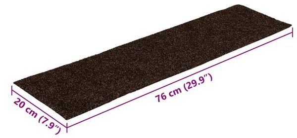 Prostirke za stepenice samoljepljive 15 kom 76x20 cm smeđe pravokutne - Smeđa 76 x 20 cm 15 Smeđa