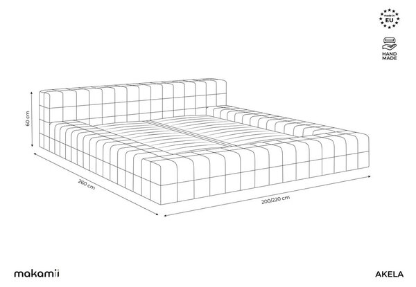 Zeleni tapecirani bračni krevet s podnicom 160x200 cm Akela – Makamii