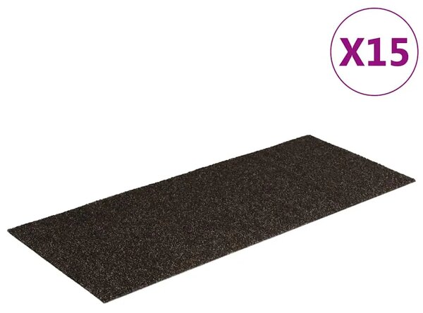 Prostirke za stepenice samoljepljive 15 kom 60x25 cm tamnosmeđe pravokutne - Tamno smeđa 60 x 25 cm 15 Tamno smeđa