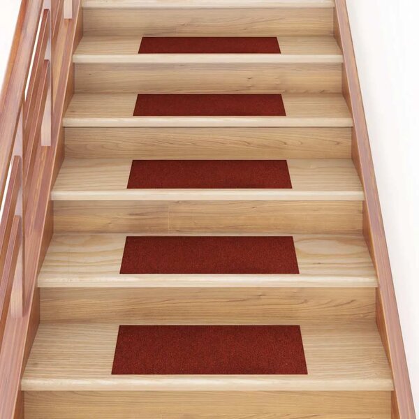 Prostirke za stepenice samoljepljive 15 kom 60x25 cm bordo crvene pravokutne - Bordo crvena 60 x 25 cm 15 Bordo crvena