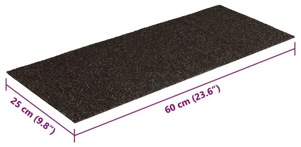Prostirke za stepenice samoljepljive 15 kom 60x25 cm tamnosmeđe pravokutne - Tamno smeđa 60 x 25 cm 15 Tamno smeđa