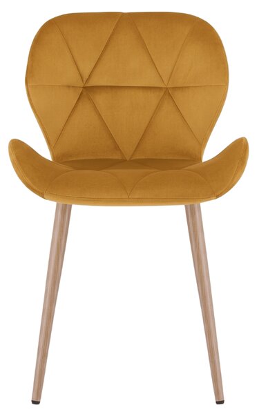 Stolica za blagovaonicu MANGO VELVET, senf boje