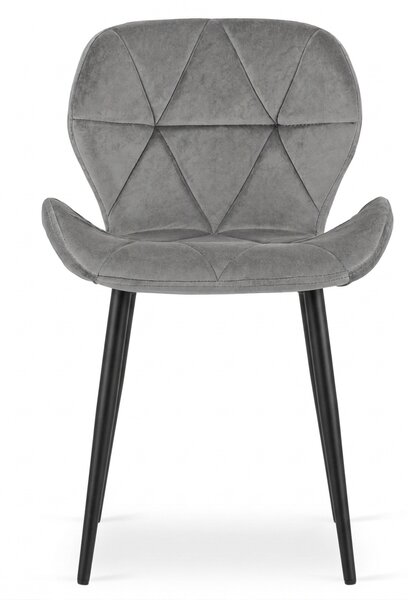 Jídelna stolica MANGO VELVET s crnim nogama, siva