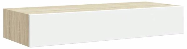 Zidne police s ladicama 2 kom. hrast i bijela 60x23 5x10 cm MDF - Boja hrasta i bijela 60 x 23.5 x 10 cm 2 1