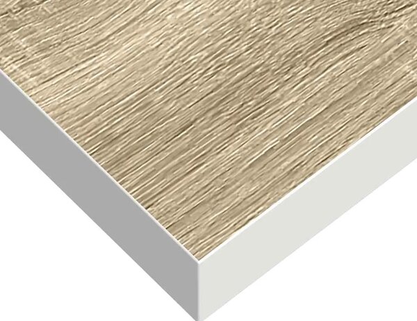 Plutajuće zidne police 2 kom hrast i bijele 50x23 5x3 8 cm MDF - Boja hrasta i bijela 50 x 23.5 x 3.8 cm 2 1