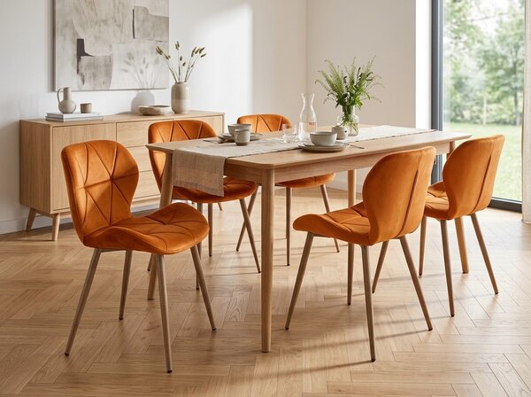 Blagovaonska stolica MANGO VELVET, terakota