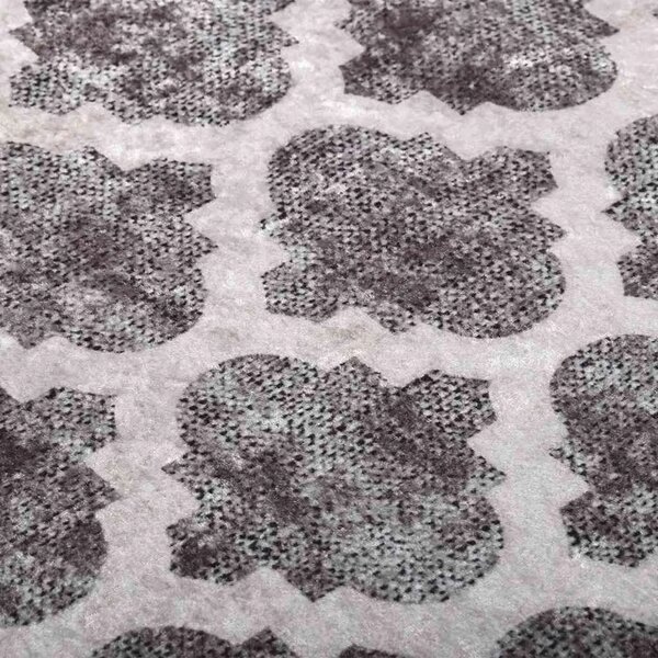 Perivi tepih 190 x 300 cm sivo-bijeli - Siva i bijela 190 x 300 cm Siva i bijela 190 x 300 cm
