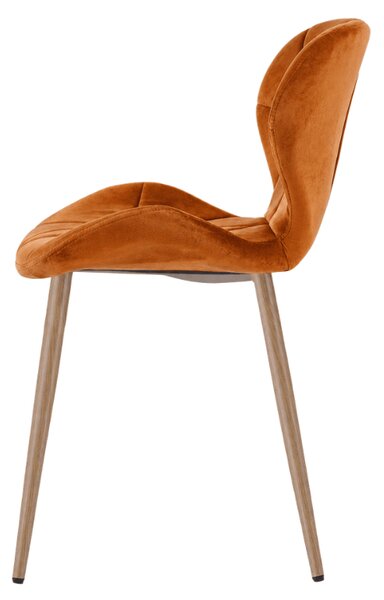 Blagovaonska stolica MANGO VELVET, terakota