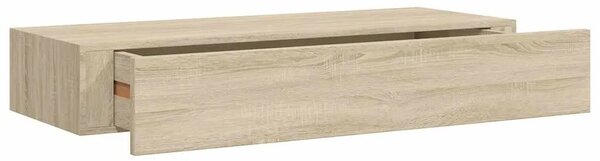 Zidna polica s ladicom boja hrasta 60 x 23 5 x 10 cm MDF - Boja hrasta 60 x 23.5 x 10 cm 1 1