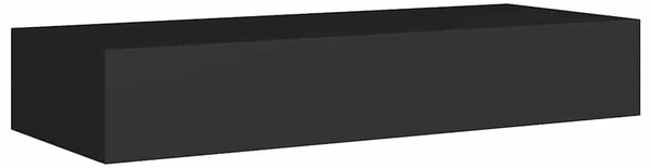 Zidne police s ladicom 2 kom crne 60 x 23 5 x 10 cm MDF - Crna 60 x 23.5 x 10 cm 2 1
