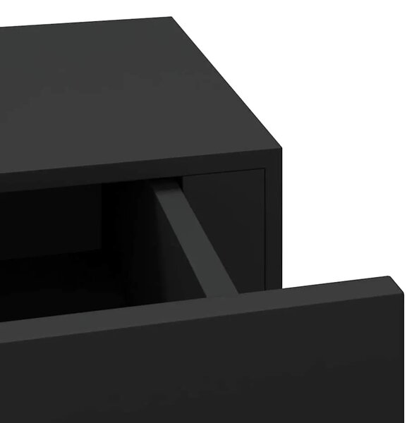 Zidne police s ladicom 2 kom crne 40 x 23 5 x 10 cm MDF - Crna 40 x 23.5 x 10 cm 2 1