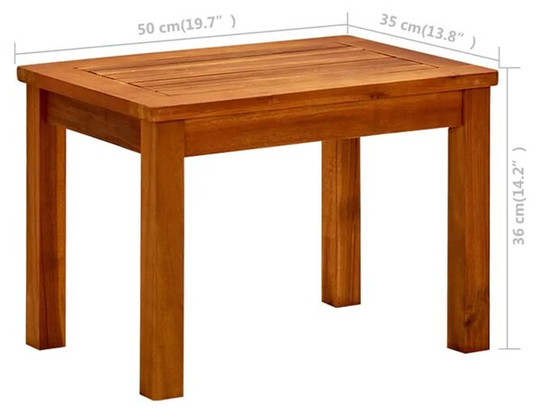 Vrtni stolić za kavu 50 x 35 x 36 cm masivno bagremovo drvo - Smeđa 50 x 35 x 36 cm 1 50 x 35 x 36 cm