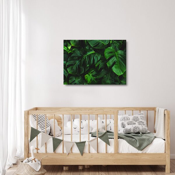 Staklena slika lišća Monstery (70x50 cm)