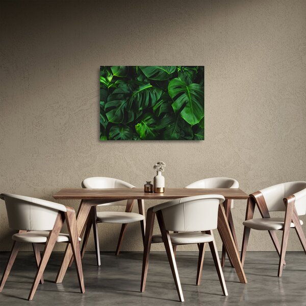 Staklena slika lišća Monstery (70x50 cm)
