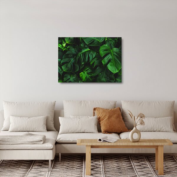 Staklena slika lišća Monstery (70x50 cm)