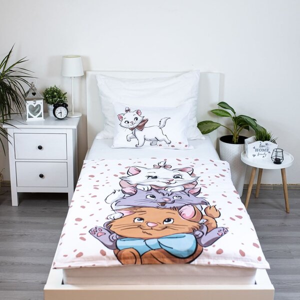 Bijela pamučna dječja posteljina za dječji krevetić 100x135 cm Marie Cat "Friends" – Jerry Fabrics