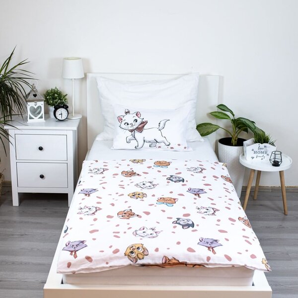 Bijela pamučna dječja posteljina za dječji krevetić 100x135 cm Marie Cat "Friends" – Jerry Fabrics