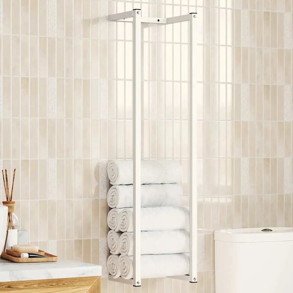 Stalak za ručnike bijeli 25 x 20 x 95 cm čelični - Bijela 25 x 20 x 95 cm Bijela 25 x 20 x 95 cm