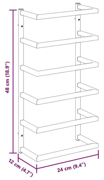 Stalak za ručnike bijeli 24 x 12 x 48 cm čelični - Bijela 24 x 12 x 48 cm Bijela 24 x 12 x 48 cm