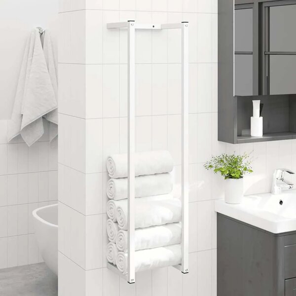 Stalak za ručnike bijeli 25 x 20 x 95 cm čelični - Bijela 25 x 20 x 95 cm Bijela 25 x 20 x 95 cm