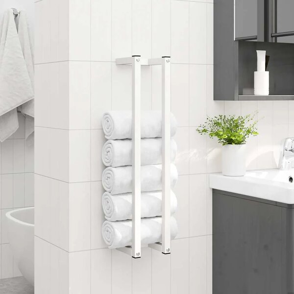 Stalak za ručnike bijeli 12 5 x 12 5 x 60 cm čelični - Bijela 12.5 x 12.5 x 60 cm Bijela 12.5 x 12.5 x 60 cm
