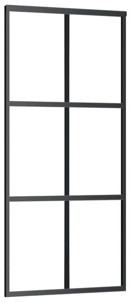 Staklena klizna vrata ESG i aluminija 90 x 205 cm crna - 90 x 205 cm 1 Rešetke 3 x 2 90 x 205 cm