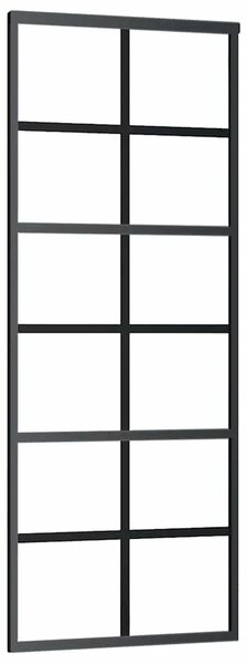 Staklena klizna vrata ESG i aluminija 76 x 205 cm crna - 76 x 205 cm 1 Rešetke 6 x 2 76 x 205 cm