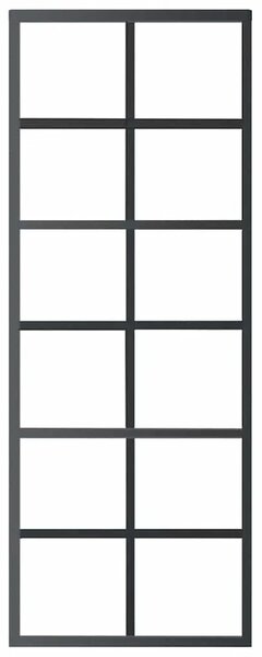 Staklena klizna vrata ESG i aluminija 76 x 205 cm crna - 76 x 205 cm 1 Rešetke 6 x 2 76 x 205 cm