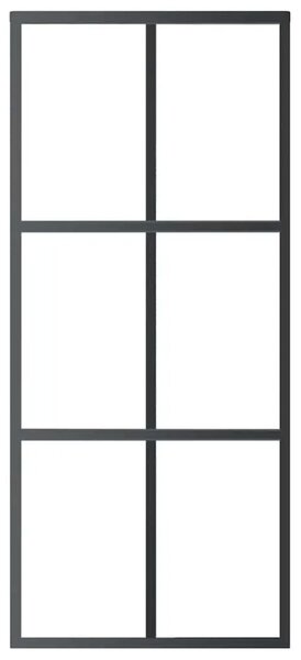 Staklena klizna vrata ESG i aluminija 90 x 205 cm crna - 90 x 205 cm 1 Rešetke 3 x 2 90 x 205 cm