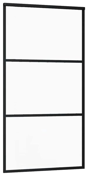 Staklena klizna vrata ESG i aluminija 102 x 205 cm crna - 102 x 205 cm 1 2 vodoravne šipke 102 x 205 cm