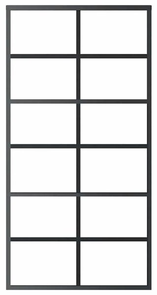 Staklena klizna vrata ESG i aluminija 102 x 205 cm crna - 102 x 205 cm 1 Rešetke 6 x 2 102 x 205 cm