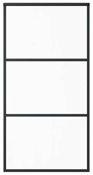 Staklena klizna vrata ESG i aluminija 102 x 205 cm crna - 102 x 205 cm 1 2 vodoravne šipke 102 x 205 cm