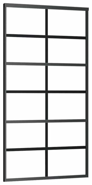 Staklena klizna vrata ESG i aluminija 102 x 205 cm crna - 102 x 205 cm 1 Rešetke 6 x 2 102 x 205 cm