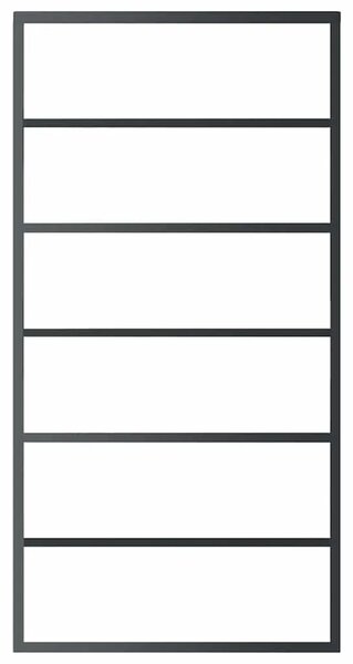 Staklena klizna vrata ESG i aluminija 102 x 205 cm crna - 102 x 205 cm 1 5 vodoravnih šipki 102 x 205 cm