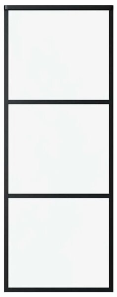 Klizna vrata s 3 panela od stakla ESG i aluminija 76 x 205 cm crna - 76 x 205 cm 1 2 vodoravne šipke 76 x 205 cm