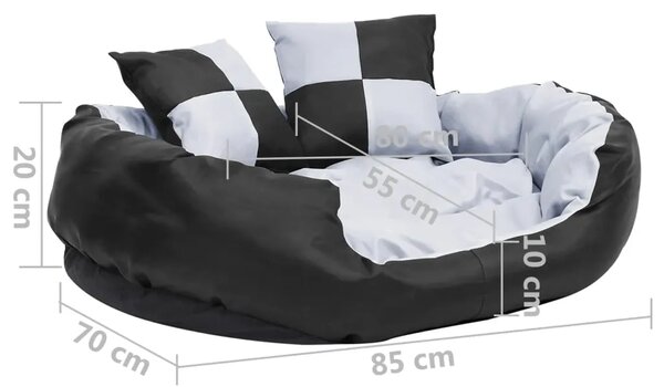 Dvostrani perivi jastuk za pse sivo-crni 85 x 70 x 20 cm - Siva i crna 85 x 70 x 20 cm Siva i crna 85 x 70 x 20 cm
