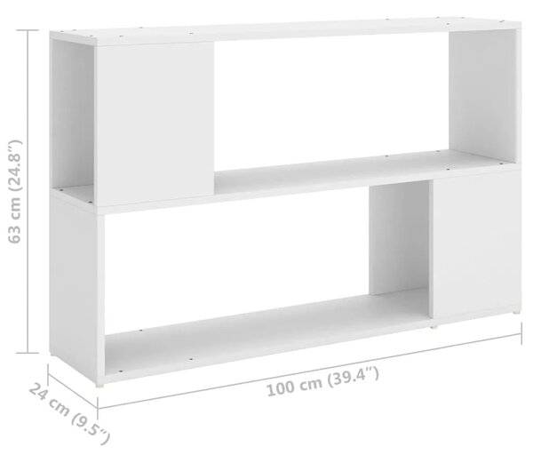 Ormarić za knjige bijeli 100 x 24 x 63 cm od konstruiranog drva - Bijela 100 x 24 x 63 cm 1 Bijela