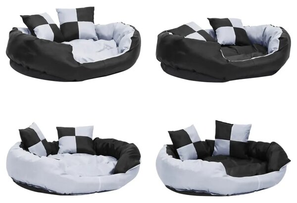 Dvostrani perivi jastuk za pse sivo-crni 85 x 70 x 20 cm - Siva i crna 85 x 70 x 20 cm Siva i crna 85 x 70 x 20 cm