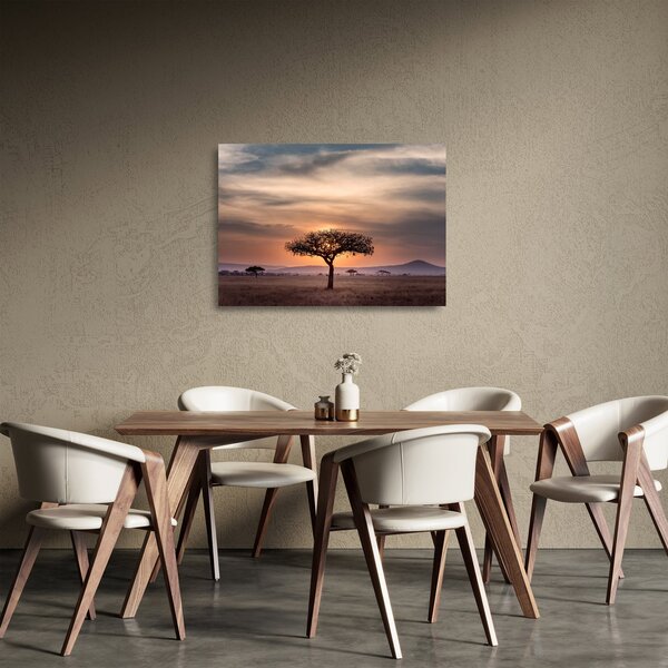 Staklena slika zalaska sunca u Tanzaniji (70x50 cm)