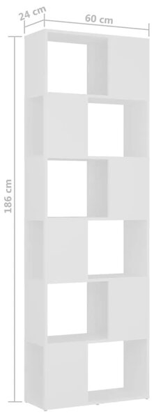 Ormarić za knjige / Paravan - Sobna pregrada bijeli 60 x 24 x 186 cm - Bijela 60 x 24 x 186 cm 1 Bijela