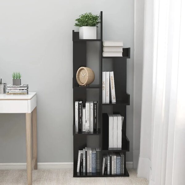 Ormarić za knjige crni 48 x 25 5 x 140 cm konstruirano drvo - Crna 1 48 cm Crna