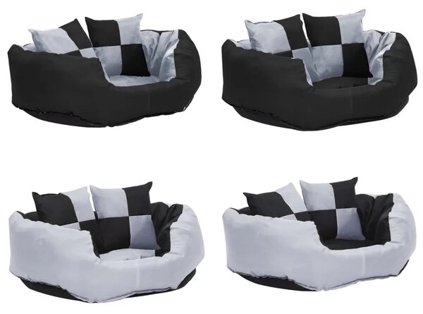 Dvostrani perivi jastuk za pse sivo-crni 65 x 50 x 20 cm - Siva i crna 65 x 50 x 20 cm Siva i crna 65 x 50 x 20 cm