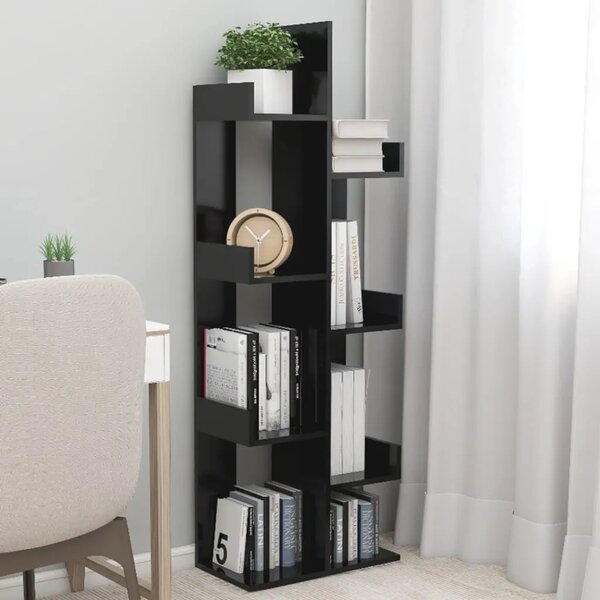 Ormarić za knjige crni 48 x 25 5 x 140 cm konstruirano drvo - Crna 1 48 cm Crna