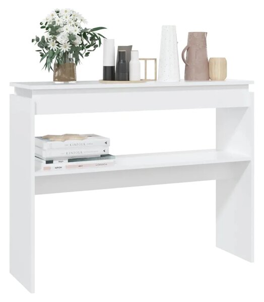 Konzolni stol bijeli 102 x 30 x 80 cm od konstruiranog drva - Bijela 1 102 cm Bijela