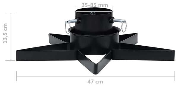 Stalak za božićno drvce crni 47 x 47 x 13 5 cm - Crna 1 Crna