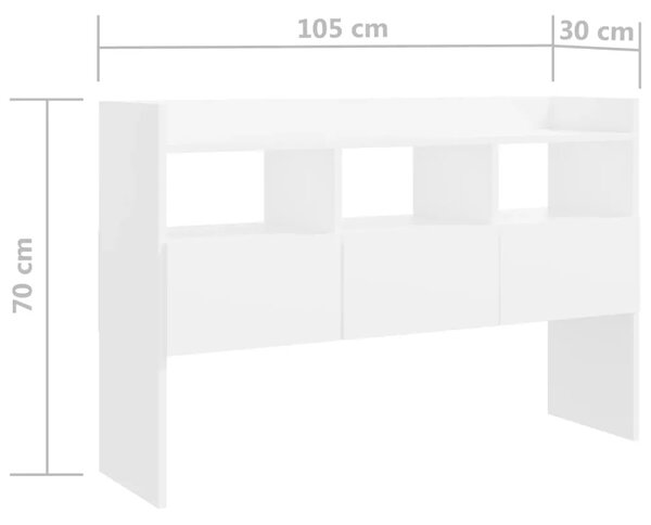 Komoda bijela 105 x 30 x 70 cm od konstruiranog drva - Bijela 1 Bijela
