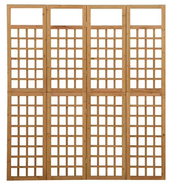 Paravan - Sobna pregrada / rešetka s 4 panela od jelovine 161 x 180 cm - Smeđa 161 x 180 cm 1 Smeđa